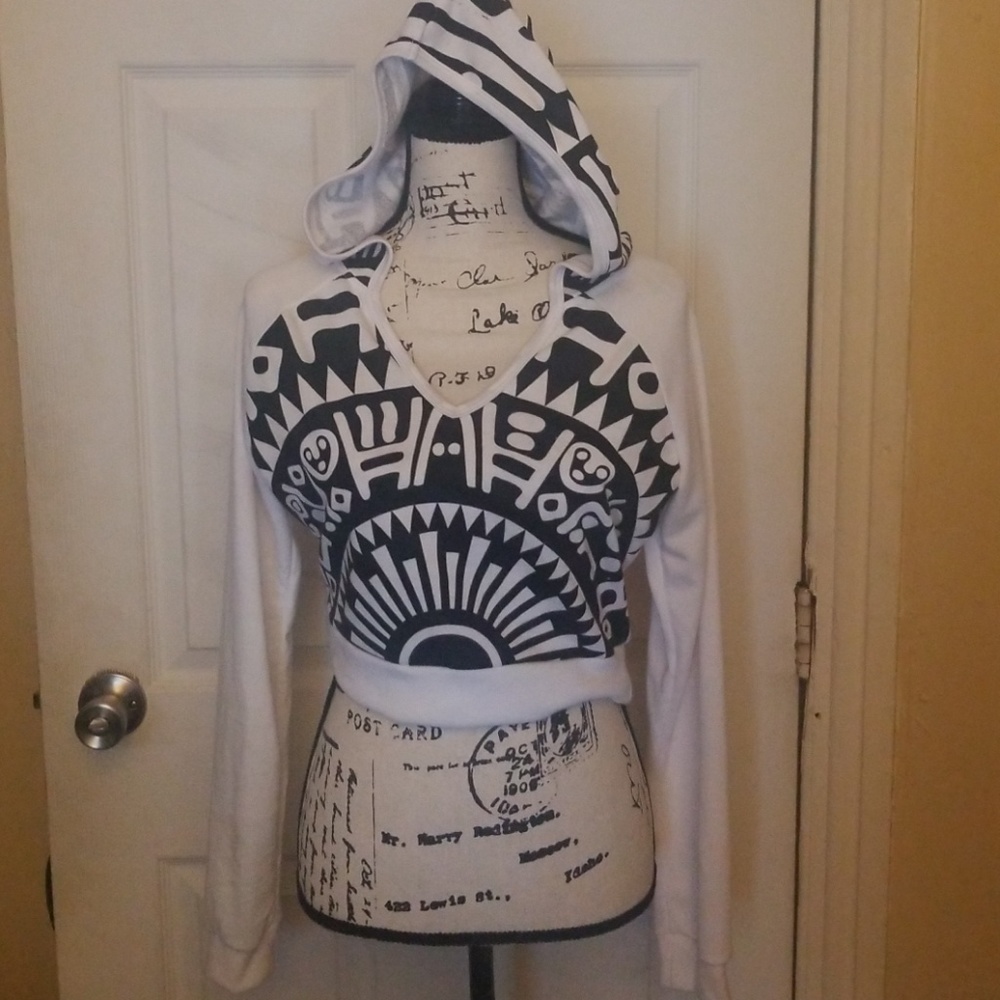 Hooded crop sweater